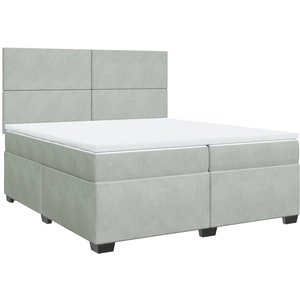 vidaXL Sommier à lattes de lit et matelas Gris clair 200x200cm Velours pas cher