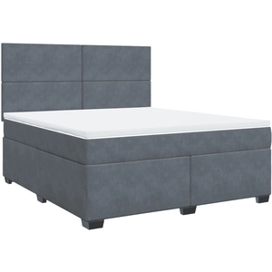 vidaXL Sommier à lattes de lit et matelas Gris foncé 180x200cm Velours pas cher