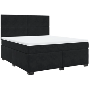 vidaXL Sommier à lattes de lit avec matelas Noir 180x200 cm Velours pas cher