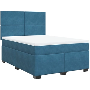 vidaXL Sommier à lattes de lit et matelas bleu 180x200 cm velours pas cher