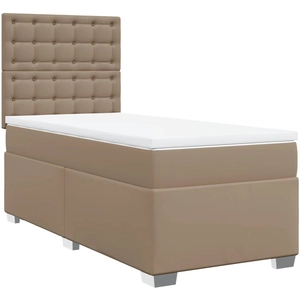 vidaXL Sommier à lattes de lit avec matelas Cappuccino 90x200 cm pas cher