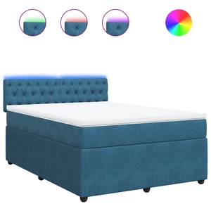 vidaXL Sommier à lattes de lit et matelas Bleu 200x200 cm velours pas cher