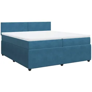 vidaXL Sommier à lattes de lit et matelas Bleu 200x200 cm velours pas cher
