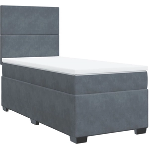 vidaXL Sommier à lattes de lit et matelas Gris foncé 80x200 cm Velours pas cher
