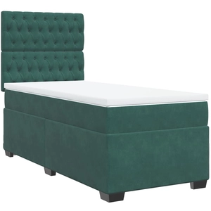 vidaXL Sommier à lattes de lit avec matelas Vert foncé 90x190 cm pas cher