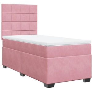 vidaXL Sommier à lattes de lit et matelas Rose 80x200 cm Velours pas cher