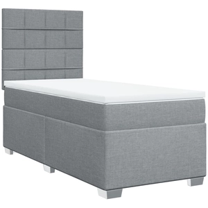 vidaXL Sommier à lattes de lit avec matelas gris clair 80x200 cm tissu pas cher