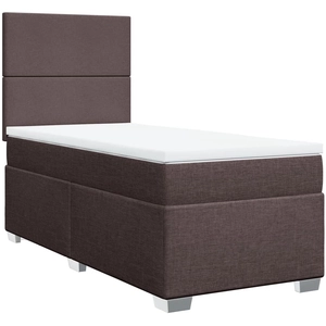 vidaXL Sommier à lattes de lit avec matelas Marron foncé 200x200 cm pas cher