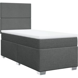 vidaXL Sommier à lattes de lit avec matelas Gris foncé 180x200cm Tissu pas cher