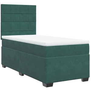 vidaXL Sommier à lattes de lit et matelas Vert foncé 120x200cm Velours pas cher