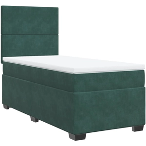 vidaXL Sommier à lattes de lit et matelas Vert foncé 120x200cm Velours pas cher