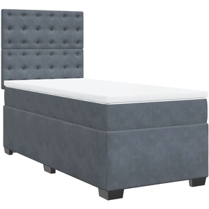 vidaXL Sommier à lattes de lit avec matelas Gris foncé 100x200 cm pas cher