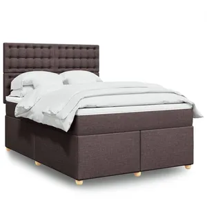 vidaXL Sommier à lattes de lit avec matelas Marron foncé 160x200 cm pas cher