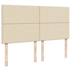 vidaXL Sommier à lattes de lit avec matelas Crème 180x200 cm Tissu pas cher