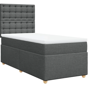 vidaXL Sommier à lattes de lit avec matelas Gris foncé 160x200cm Tissu