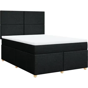 Comparateur de prix : vidaXL Sommier à lattes de lit avec matelas Noir 160x200 cm Tissu