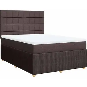 vidaXL Sommier à lattes de lit avec matelas Marron foncé 140x190 cm pas cher