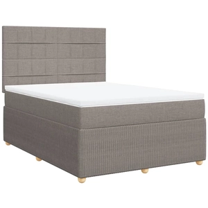 vidaXL Vidaxl Sommier À Lattes De Lit Avec Matelas Taupe 140x190 Cm Tissu pas cher