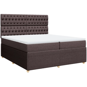 vidaXL Sommier à lattes de lit avec matelas Marron foncé 140x190 cm pas cher