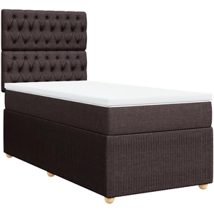 vidaXL Sommier à lattes de lit avec matelas Marron foncé 120x200 cm pas cher