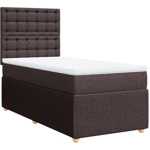 vidaXL Sommier à lattes de lit avec matelas Marron foncé 140x190 cm pas cher