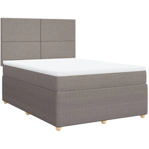 vidaXL Sommier à lattes de lit avec matelas Taupe 140x200 cm Tissu pas cher