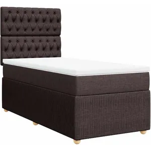 vidaXL Sommier à lattes de lit avec matelas Marron foncé 90x200 cm pas cher