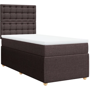 vidaXL Vidaxl Sommier À Lattes De Lit Avec Matelas Marron Foncé 90x200 Cm pas cher