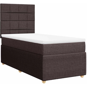 vidaXL Vidaxl Sommier À Lattes De Lit Avec Matelas Marron Foncé 90x200 Cm pas cher