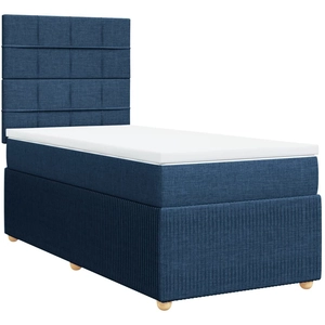 Sommier à lattes de lit avec matelas Bleu 90x200 cm Tissu Vidaxl Bleu pas cher