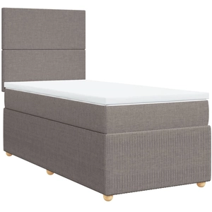 Sommier à lattes de lit avec matelas Taupe 90x200 cm Tissu Vidaxl Taupe pas cher