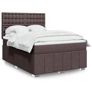 vidaXL Sommier à lattes de lit avec matelas Marron foncé 140x200 cm pas cher