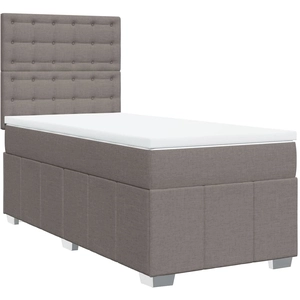 Sommier à lattes de lit avec matelas Taupe 140x200 cm Tissu Vidaxl Taupe pas cher