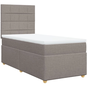 vidaXL Sommier à lattes de lit avec matelas Taupe 90x190 cm Tissu pas cher