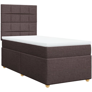 vidaXL Sommier à lattes de lit avec matelas Marron foncé 90x200 cm pas cher