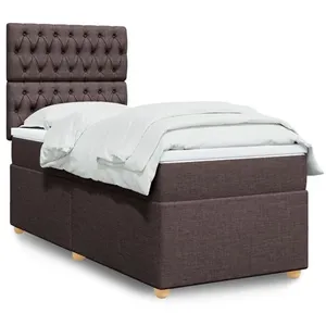 vidaXL Sommier à lattes de lit avec matelas Marron foncé 90x200 cm pas cher