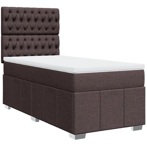 vidaXL Sommier à lattes de lit avec matelas Marron foncé 160x200 cm pas cher