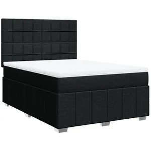 vidaXL Sommier à lattes de lit avec matelas Noir 160x200 cm Tissu pas cher