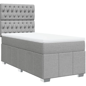 Sommier à lattes de lit avec matelas Gris clair 160x200cm Tissu Vidaxl pas cher