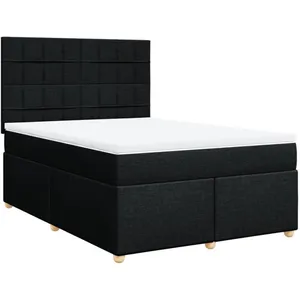 Comparateur de prix : vidaXL Sommier à lattes de lit avec matelas Noir 140x200 cm Tissu