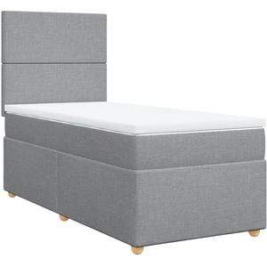 vidaXL Sommier à lattes de lit avec matelas Gris clair 120x200cm Tissu pas cher