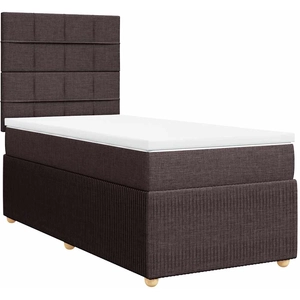 vidaXL Sommier à lattes de lit avec matelas Marron foncé 90x190 cm pas cher
