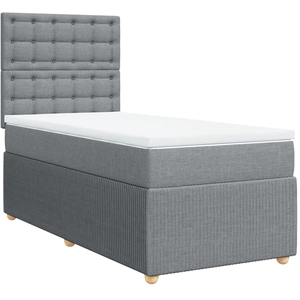 vidaXL Sommier à lattes de lit avec matelas gris clair 80x200 cm tissu pas cher