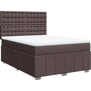 vidaXL Sommier à lattes de lit avec matelas Marron foncé 140x200 cm