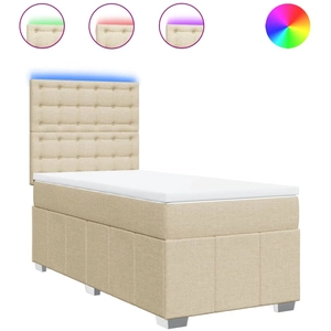 Sommier à lattes de lit avec matelas Crème 120x200 cm Tissu Vidaxl Crème pas cher