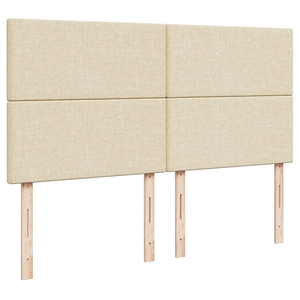vidaXL Sommier à lattes de lit avec matelas Crème 180x200 cm Tissu pas cher