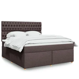vidaXL Sommier à lattes de lit avec matelas Marron foncé 180x200 cm pas cher