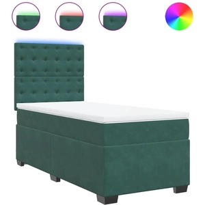 vidaXL Sommier à lattes de lit avec matelas Vert foncé 100x200 cm pas cher