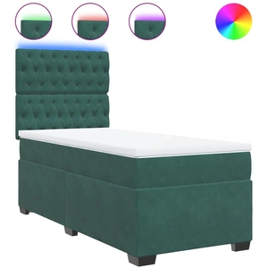 vidaXL Sommier à lattes de lit avec matelas Vert foncé 90x200 cm pas cher