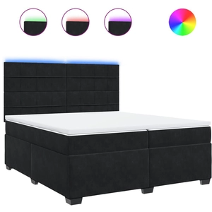 vidaXL Sommier à lattes de lit et matelas Noir 200x200 cm Velours pas cher
